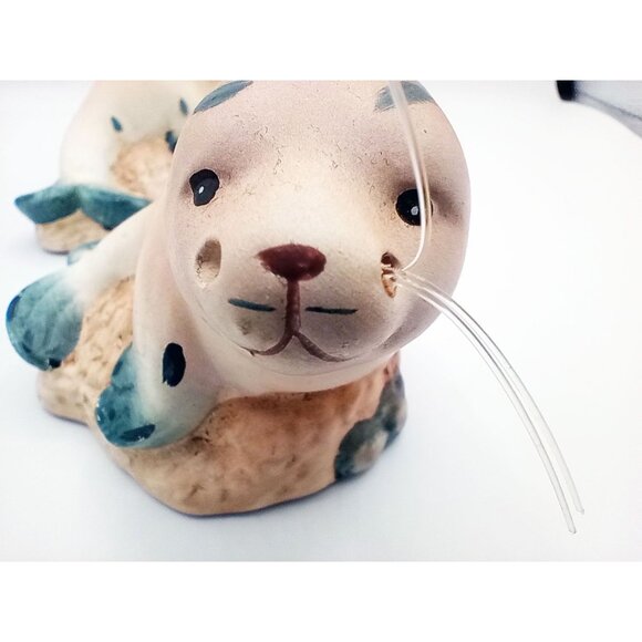 Sea Lions Figures Pair Vintage Playful Ceramic 4.5 Inch Nautical Life Decor - Picture 13 of 16